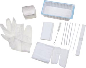 Amsino Amsure® Tracheostomy Care Tray: 2-Compartment Tray, Removable Inner Tray, Cleaning Brush