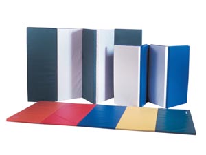 Fabrication Yoga Folding Mat 4 ft x 8 ft, Velcro Ends, 2' Fold, 2' Panel, 1 Color, 1 3/8" Ethef