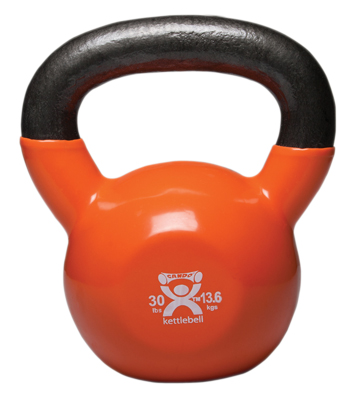 Fabrication CanDo 30 lb Cast Iron Vinyl Coated Kettle Bell, Gold