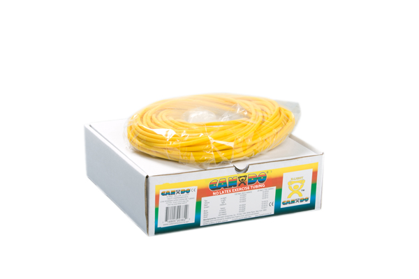 Fabrication CanDo 100 ft Latex Free X-Light Exercise Tubing Roll w/ Dispenser Box, Yellow