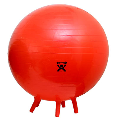 Fabrication CanDo 30 inch Inflatable Exercise Ball w/ Stability Feet, Red