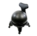Fabrication CanDo 250 lb Adult Plastic Mobile Ball Chair w/ 22 inch Black Ball & Back