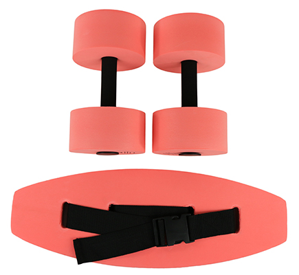 Fabrication Aquatic Therapy Standard Exercise Kit: Jogger Belt & Hand Bar, Small, Red