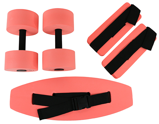 Fabrication Aquatic Therapy Deluxe Exercise Kit: Jogger Belt, Ankle Cuffs & Hand Bar, Medium, Re
