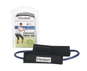 TheraBand Professional Resistance Tubing Loop w/ Padded Cuffs, Red, Beginner/Intermediate