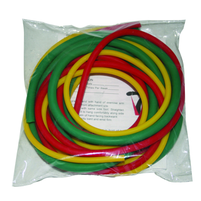 Fabrication CanDo 6 ft Latex Free Easy Exercise Tubing w/ PEP Pack, Assorted Color, 3 Pieces/Pack