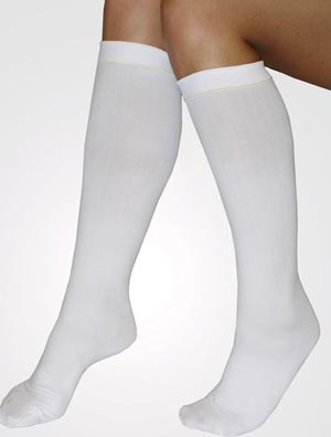 Alba Home C.A.R.E.™ Anti-Embolism Stockings, Knee-Length, Ribbed Finish, Large, Black