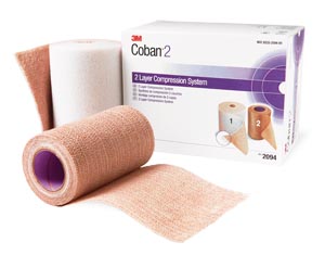 3M™Coban™Compression System:Roll 1 Comfort Layer 4" x 2.9 yds, 2 Compression Layer 4" x 5.1 yds