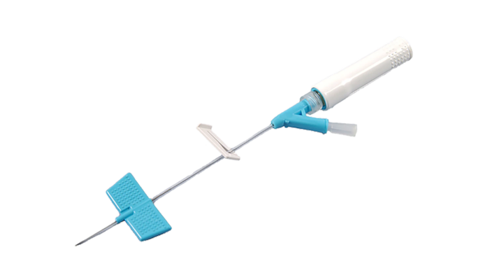BD Saf-T-Intima 22 Gauge x 3/4 inch Closed IV Catheter System w/ Wings/Y Adapter & Needle Shield, Blue, 200/Case