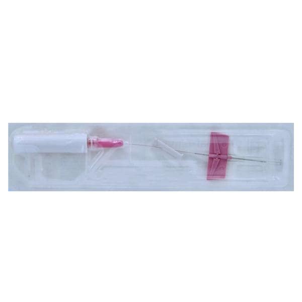BD Saf-T-Intima 20 Gauge x 1 inch Closed IV Catheter System w/ Wings/PRN & Needle Shield, Pink, 200/Case