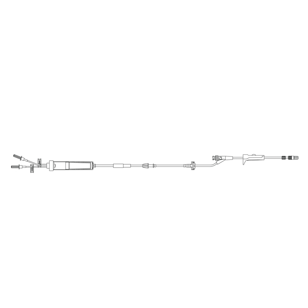 BD Alaris Non-Vented Blood Set with 180 Micron Filter, Low Sorbing Tubing Segment, (1) 65 inch Needle-Free Valve and 2-Piece Male Luer Lock, 10/Pack