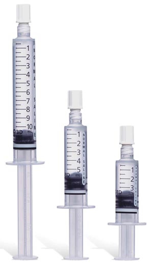 BD Posiflush™ Normal Pump Compatible Saline Syringe, 10mL, Standard Plunger Rod, 30/bx
