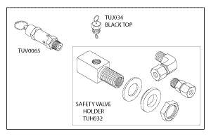 Safety Valve Holder Kit (40 PSI) for Tuttnauer® - Black Top