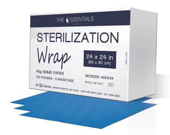 3D Sterilization Wraps 20" X 20", 5bg of 100/case of 500
