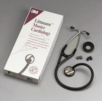 3M™ Littmann® Master Cardiology Stethoscope, 27", Brass Finish Chestpiece, Black Tubing