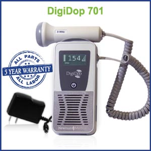 Newman Digidop Handheld Display Digital Doppler (DD-701) & 2MHz Obstetrical Probe