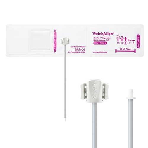 Welch Allyn Flexiport Soft Small Child Disposable Blood Pressure Cuff with 1-Tube, Bayonet Connector, 20/Pack