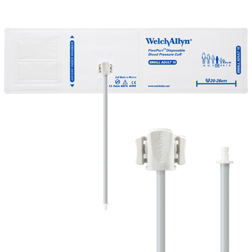 Welch Allyn Flexiport Soft Small Adult Disposable Blood Pressure Cuff with 1-Tube, Bayonet Connector