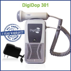 Newman Digidop Handheld Non-Display Doppler (DD-301) & 2MHz Waterproof Rechargeable OB Probe