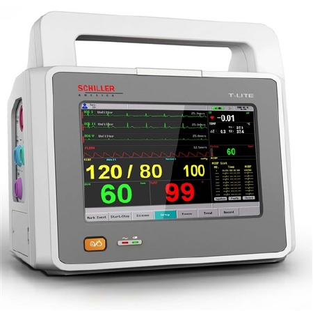 Schiller Tranquility II Patient Monitor 5-Lead ECG Cable, Adult BP Cuff, Analog Adult OxmtrySnsr
