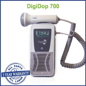 Newman Digidop Handheld Digital Display Doppler (DD-700) & 2MHz Waterproof Obstetrical Probe