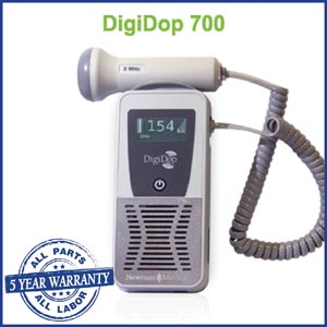 Newman Digidop Handheld Digital Display Doppler (DD-700) & 3MHz Waterproof Obstetrical Probe
