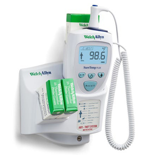 Welch Allyn SureTemp Plus 692 Wall-Mount Electronic Thermometer with ID Location Field and 4 feet Oral Probe