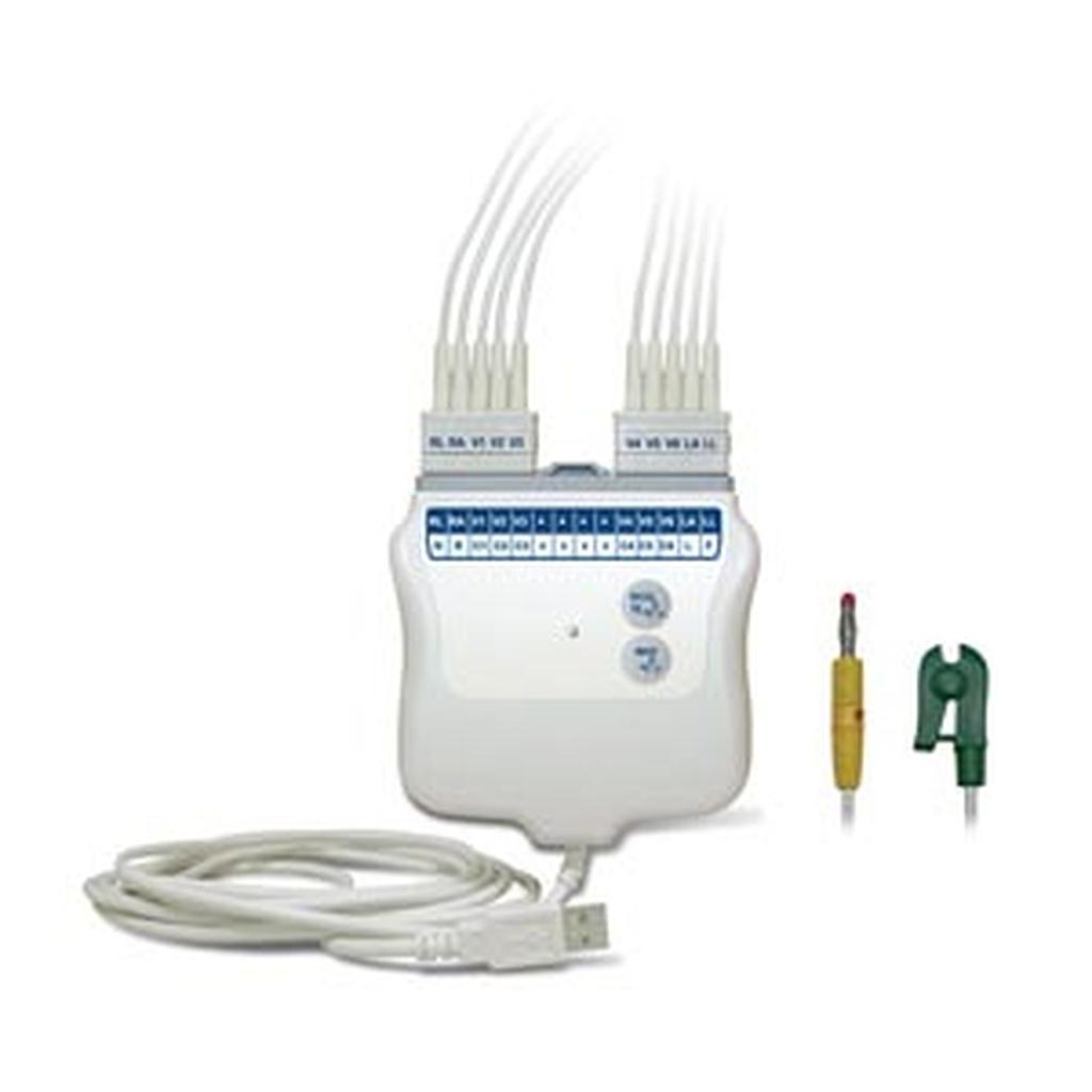 Welch Allyn Acquisition Module (AM12) with AHA Clip Leads for Burdick or Mortara ECGs or Surveyor Patient Monitors