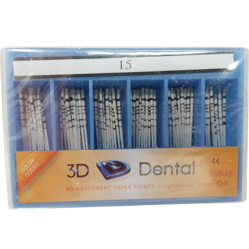 3D Dental Gutta Percha Points, Tapered, 60/bx