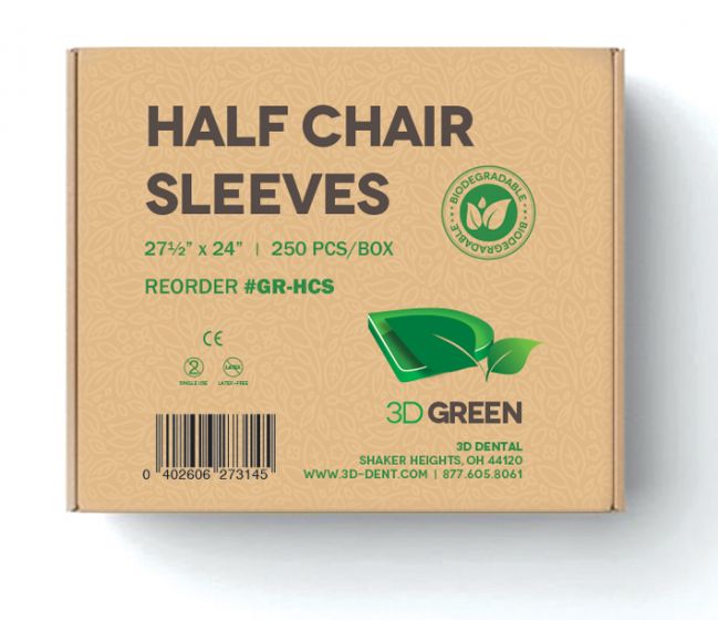 3D Dental Green Biodegradable Half Chair Sleeve Covers