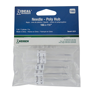 Ideal Needle Plastic Hub Hard Retail Pack - 16G x 1.5" (5 Pack)