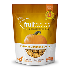 Fruitables Crunchy Dog Treats, Pumpkin & Banana Flavor - 7 oz