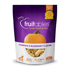 Fruitables Crunchy Dog Treats, Pumpkin & Blueberry Flavor - 7 oz