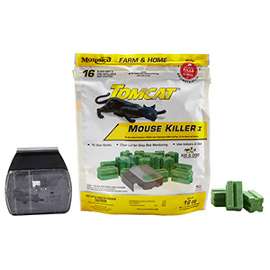 Tomcat Mouse Killer I Refillable Bait Station with 16 x 1 oz Bait Refills
