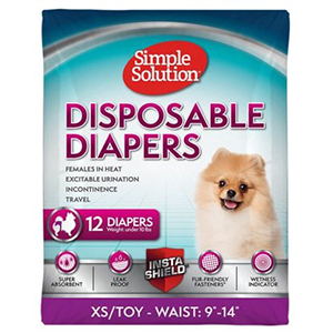 Simple Solution Disposable Diapers for XS/Toy Dogs (12 Pack)