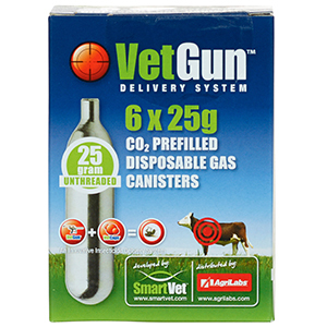 VetGun CO2 Cartridge - 25 g, 6 ct