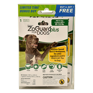 ZoGuard Plus for Dogs 89-132 lbs 3+1 PROMO (4 Pack)