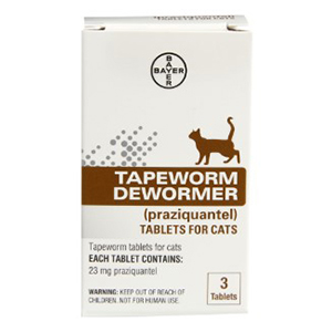 Praziquantel Tapeworm Dewormer Tablets for Cats - 3 ct