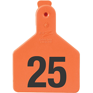Z Tags No-Snag Calf Ear Tags - Orange 1-25 (25 Pack)