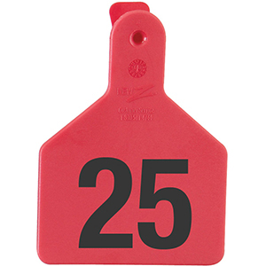 Z Tags No-Snag Calf Ear Tags - Red 1-25 (25 Pack)