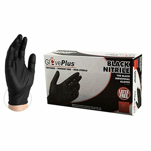 GlovePlus Powder Free Black Nitrile 5 mil Small - 100 ct