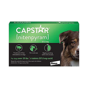 Capstar Flea Tablets for Dogs 25 lb & Up - 6 ct