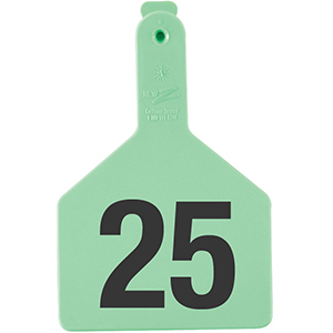 Z Tags No-Snag Cow Ear Tags - Green 1-25 (25 Pack)