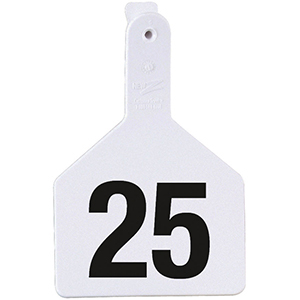 Z Tags No-Snag Cow Ear Tags - White 51-75 (25 Pack)