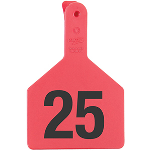 Z Tags No-Snag Cow Ear Tags - Red 1-25 (25 Pack)