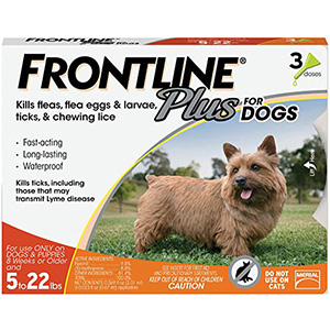 Frontline Plus for Small Dog Up To 22 lb (3 Pack)