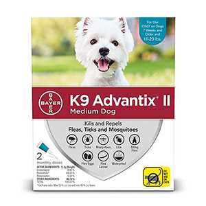 K9 Advantix II Flea & Tick Spot-On for Dogs 11-20 lb (4 Pack)