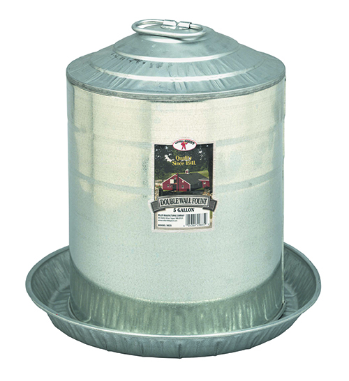 Little Giant Double Wall Metal Poultry Fount 5 gal