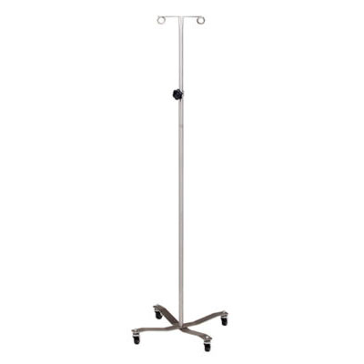 Clinton, Economy IV Pole, Welded 2-Hook Top, Stainless Steel