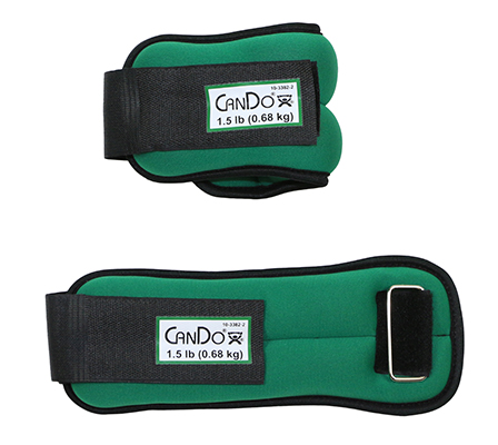 CanDo Weight Straps - 3 lb Set (2 each: 1-1/2 lb weight) - Green